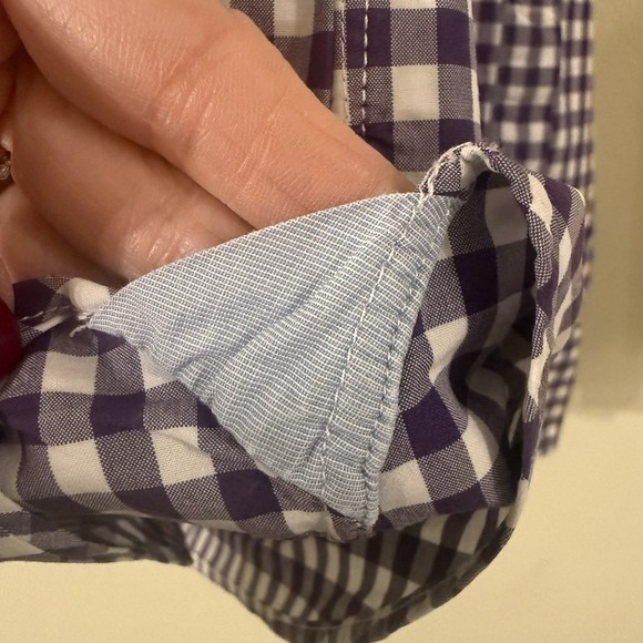 J. Crew Men's Slim Shirt Size XL Purple Gingham Preppy Career Polished Trendy - Picture 6 of 13